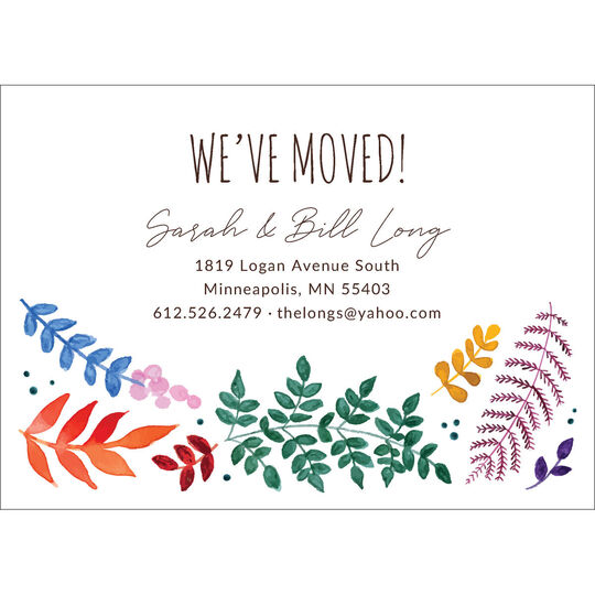 Watercolor Botanicals Moving Announcements